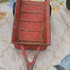 Vintage Red Metal Toy Wagon